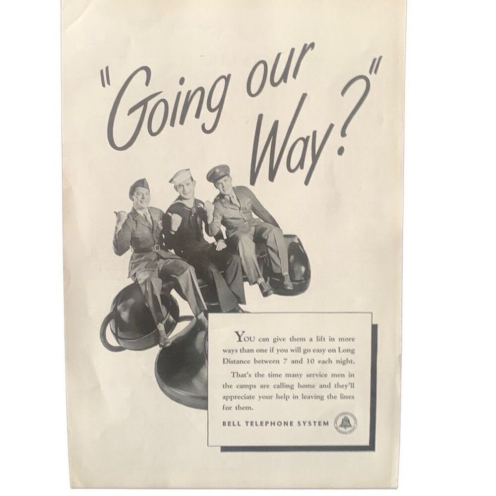 Vintage 1945 Bell Telephone System Going Our Way Ad Advertisement